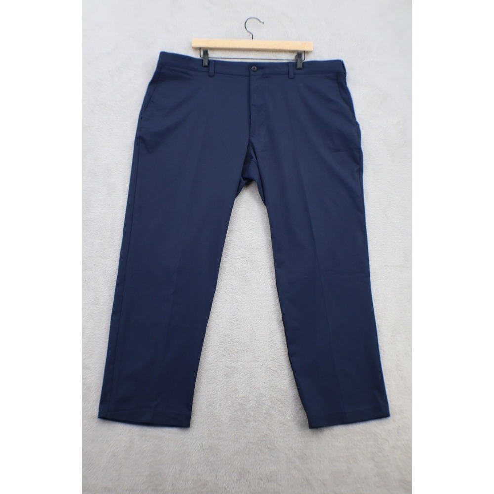 Pro Tour Golf Pants Mens 42x30 Navy Blue Performance Flat Front Straight Leg